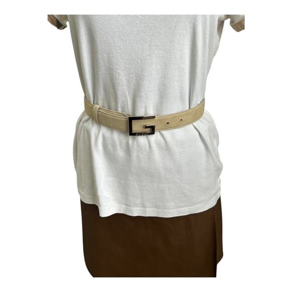 Gucci Beige Suede Belt with G Logo Buckle – XXS main image 5